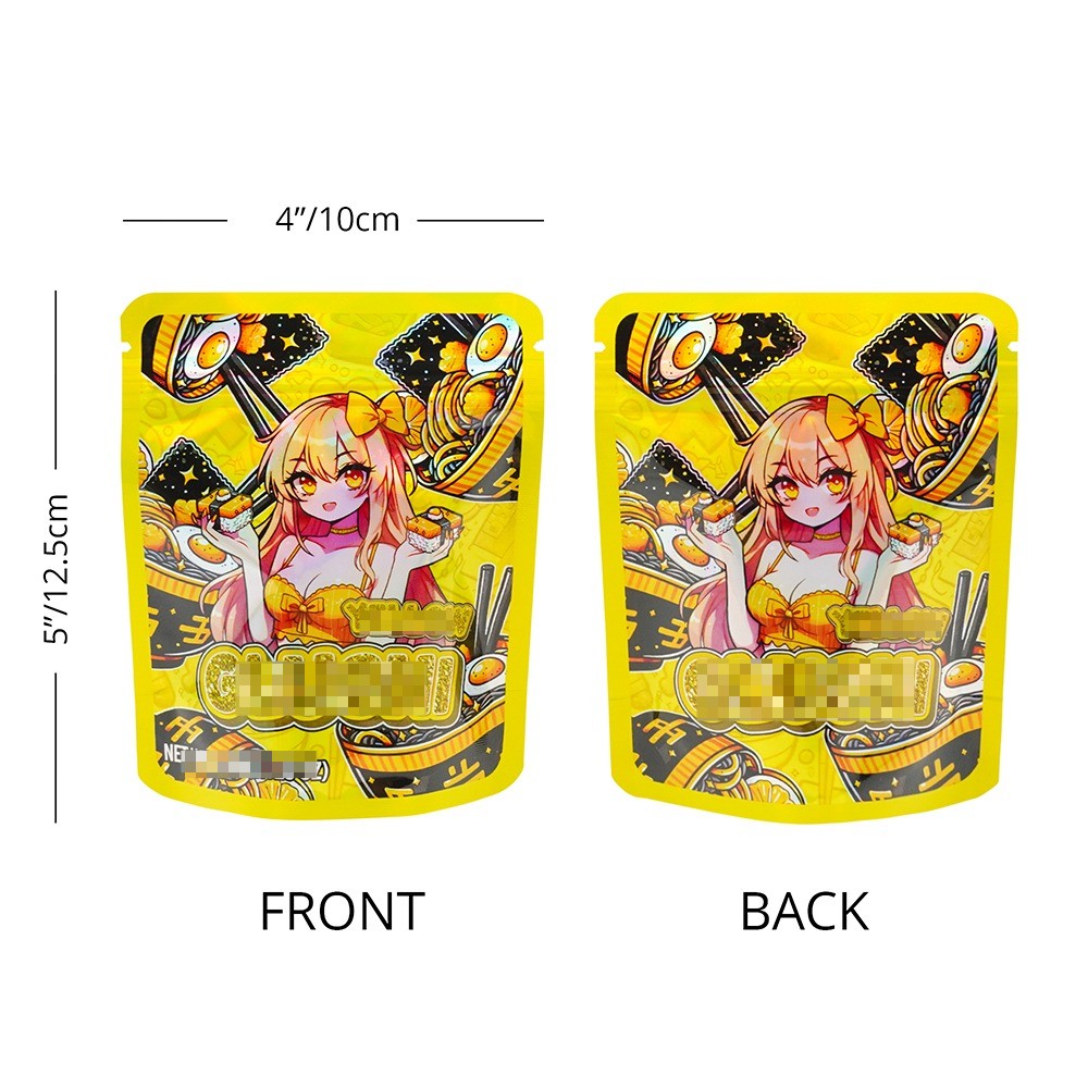 3.5g Mixed Resealable Zip Seal Mylar Bags Smell Proof Food Candy Bags 100pcs