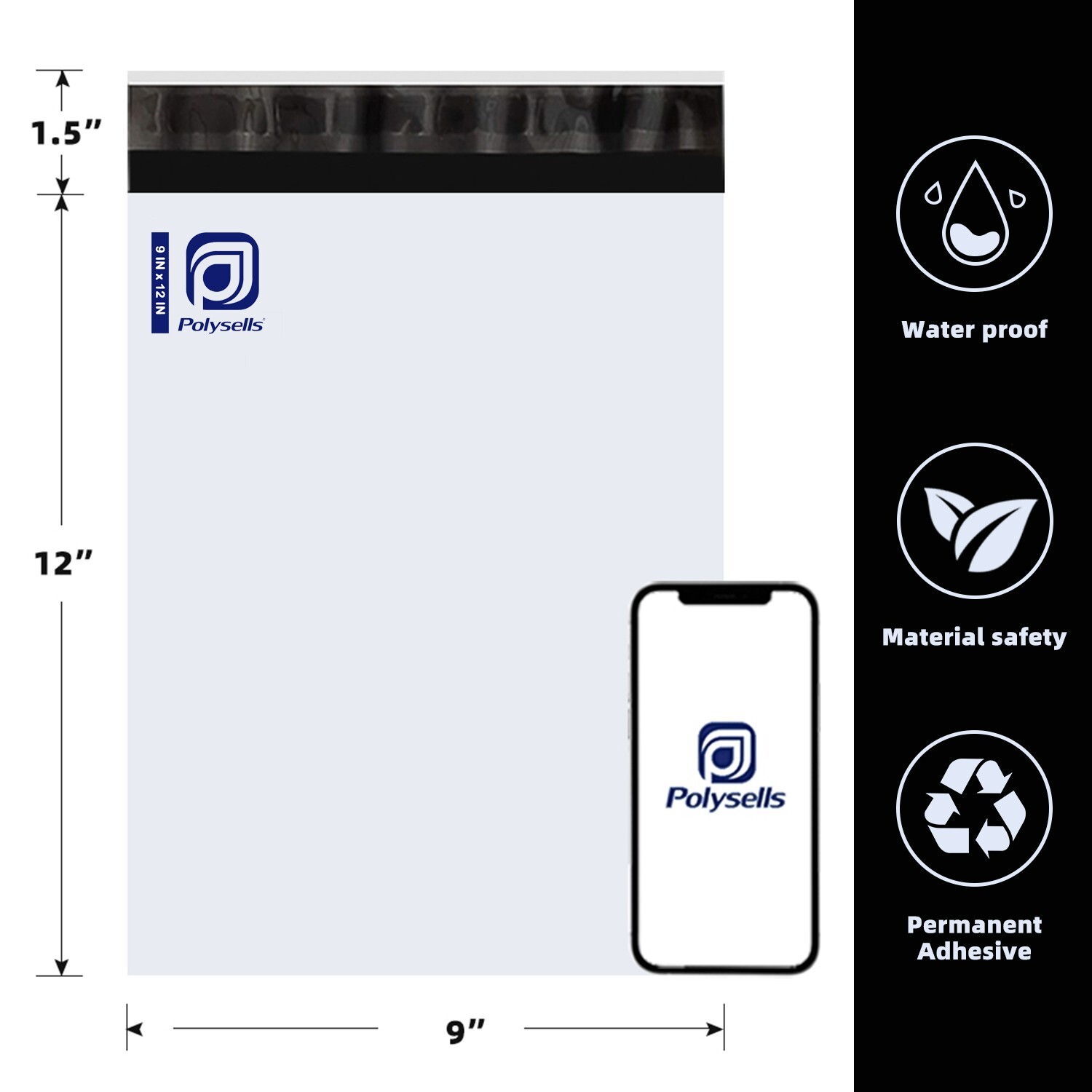 1000 9×12 Poly Mailers Envelopes Self Sealing Shipping Mailers Bags POLYSELLS